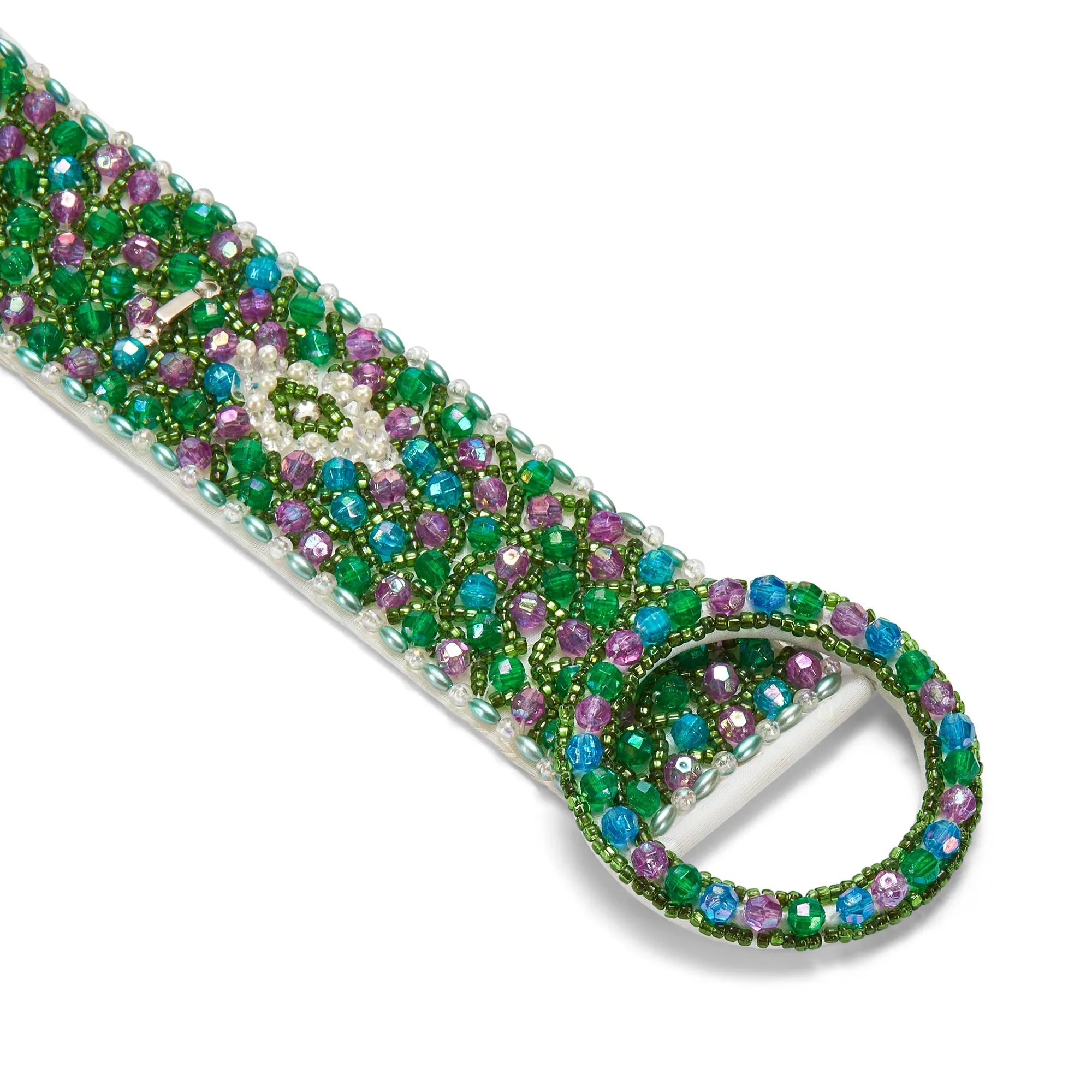 1960s Embellished Green Purple and Blue Belt