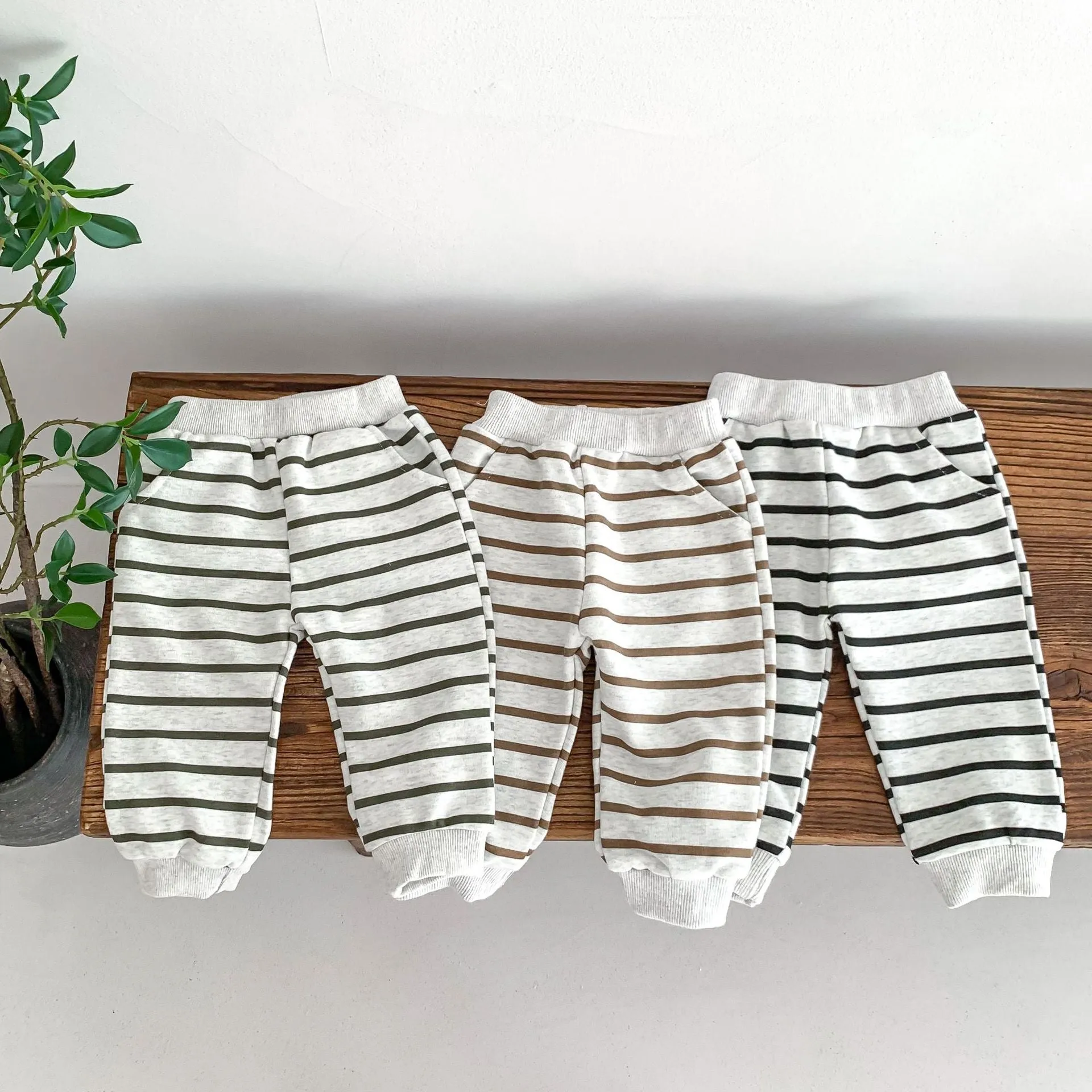 2 Pieces Set Baby Kid Boys Striped Cartoon Tops And Pants Wholesale 23101921