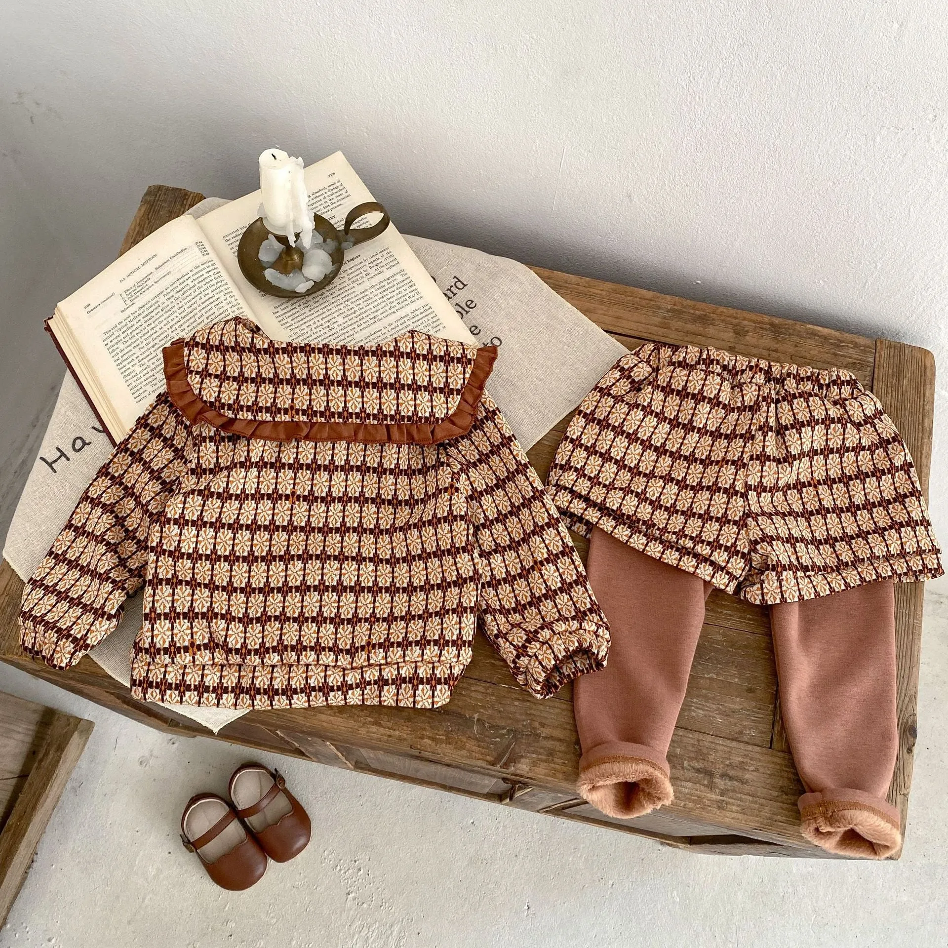 2 Pieces Set Baby Kid Girls Checked Tops And Pants Wholesale 230828339