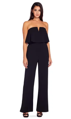 Adrianna Papell - AP1E206916 Strapless Flounce Bodice Crepe Jumpsuit