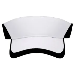 AHEAD Textured White/Black Poly Golf Visor