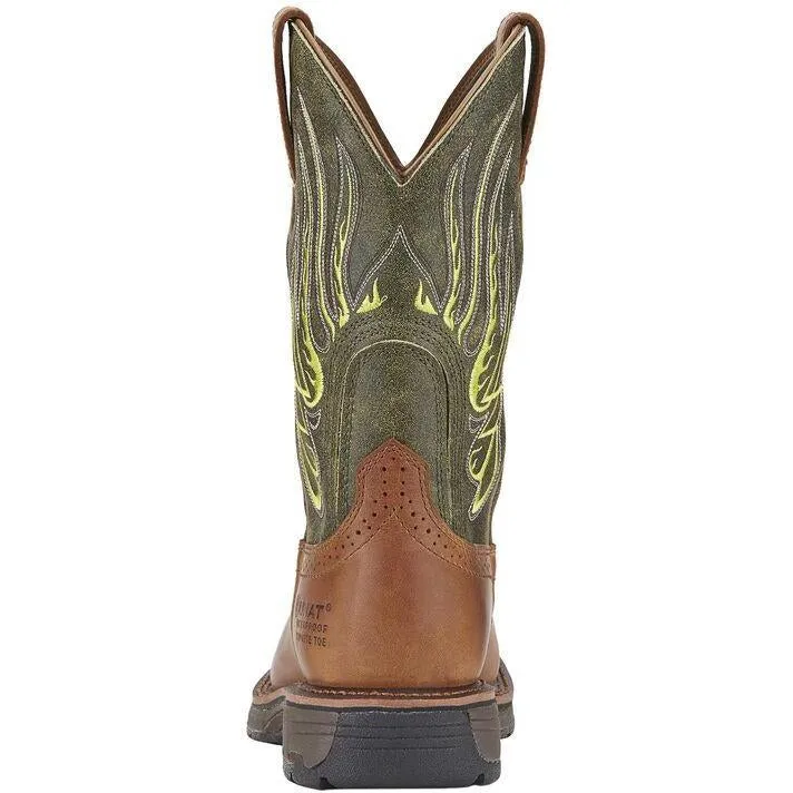 Ariat Men's WorkHog Mesteno 11 Comp Toe WP Western Work Boot- Rust - 10015400