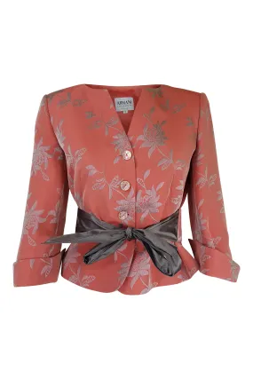 ARMANI Collezioni Silk Blend Pink Floral Print Jacket (6)