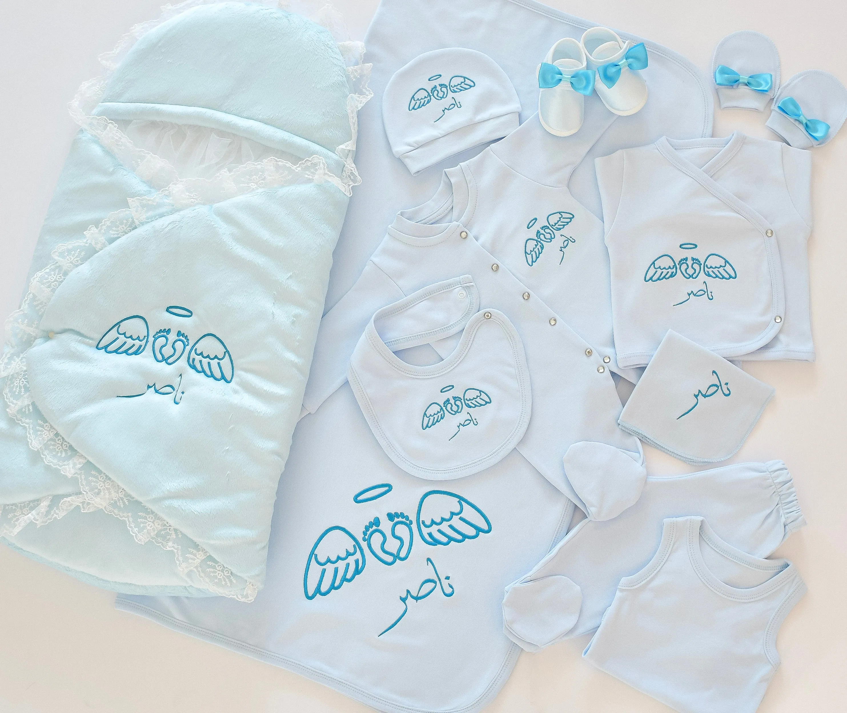 Baby Feet with Angel Wings Embroidery Set