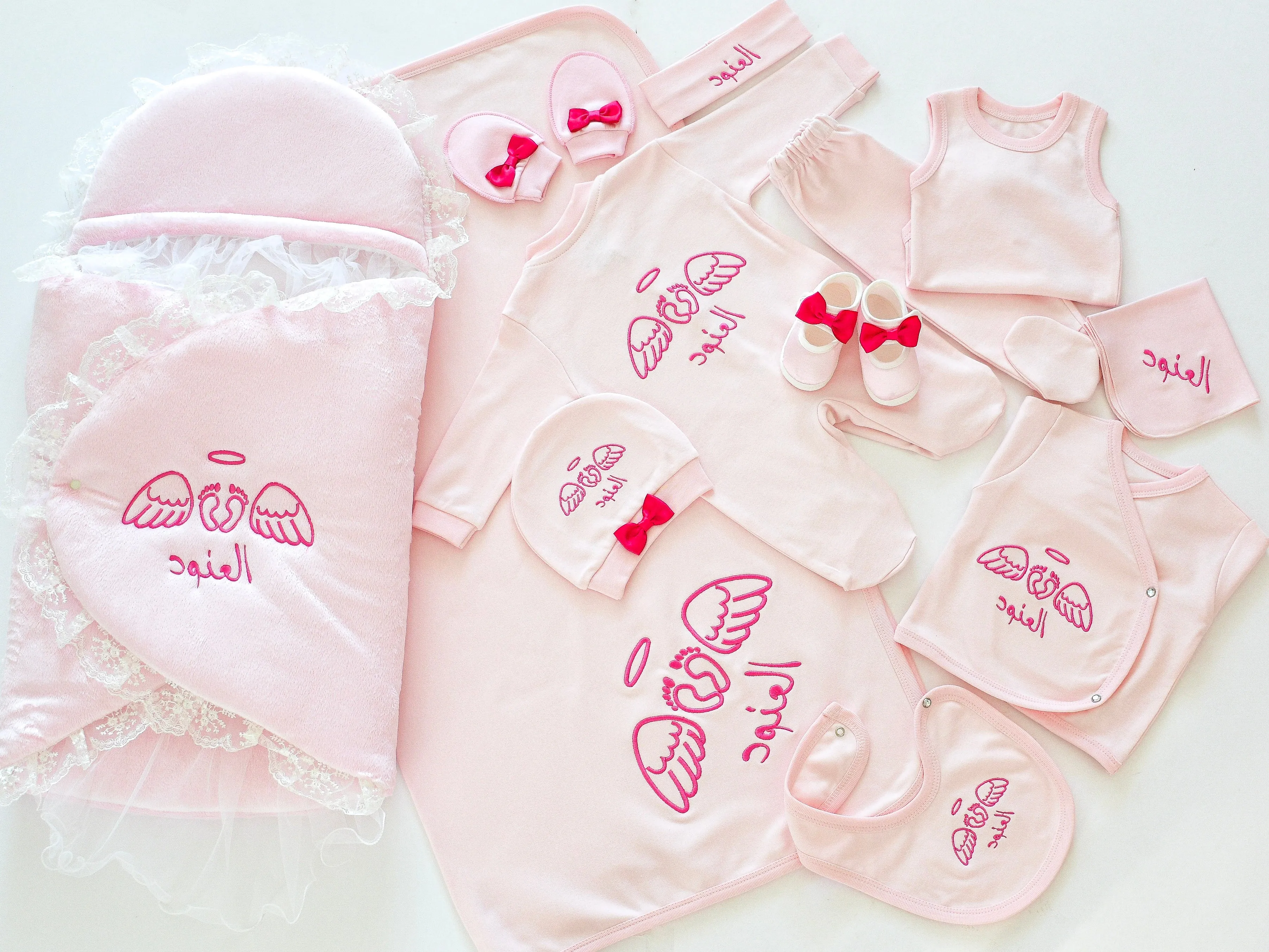 Baby Feet with Angel Wings Embroidery Set