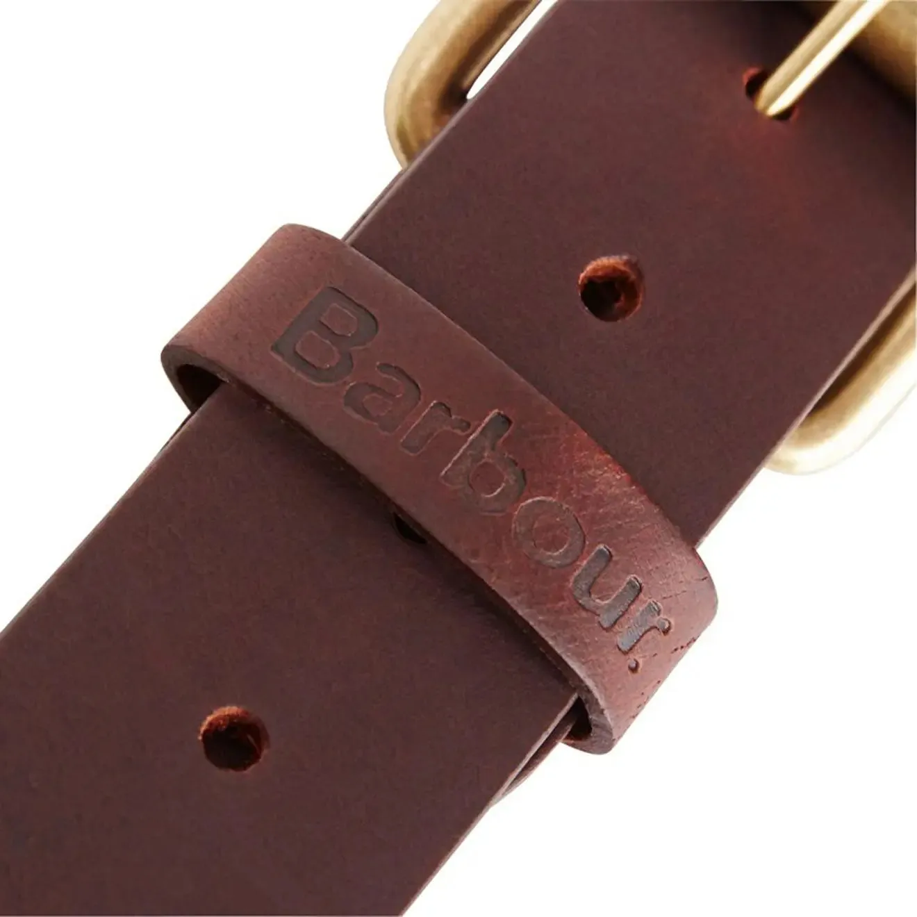 Barbour Matt Leather Belt Brown