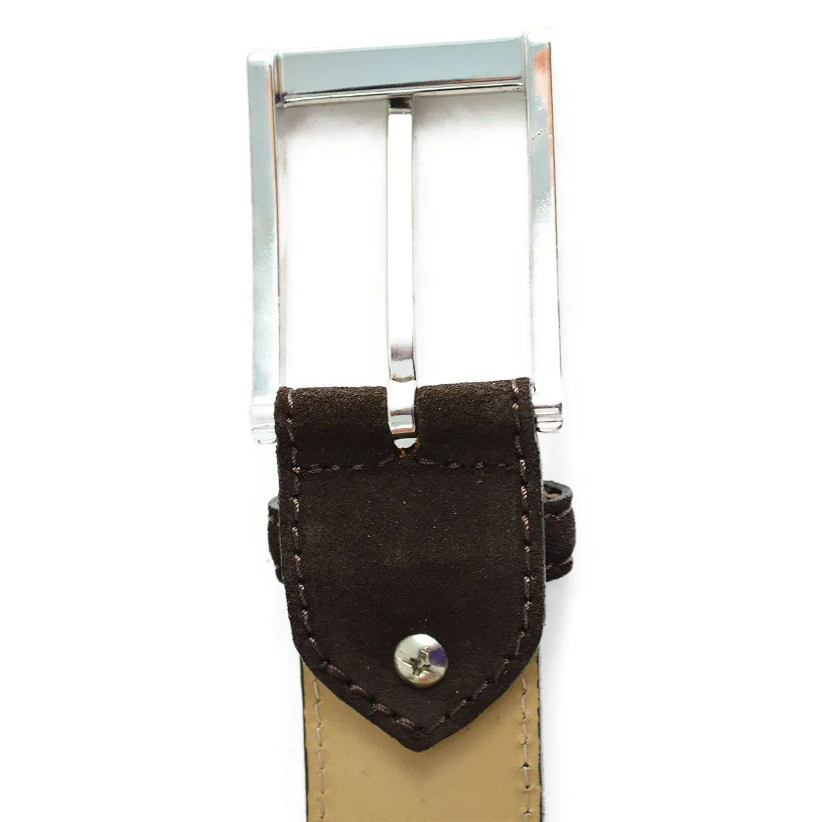 BERWICK 1707 Leather Belt - Dark Brown Suede