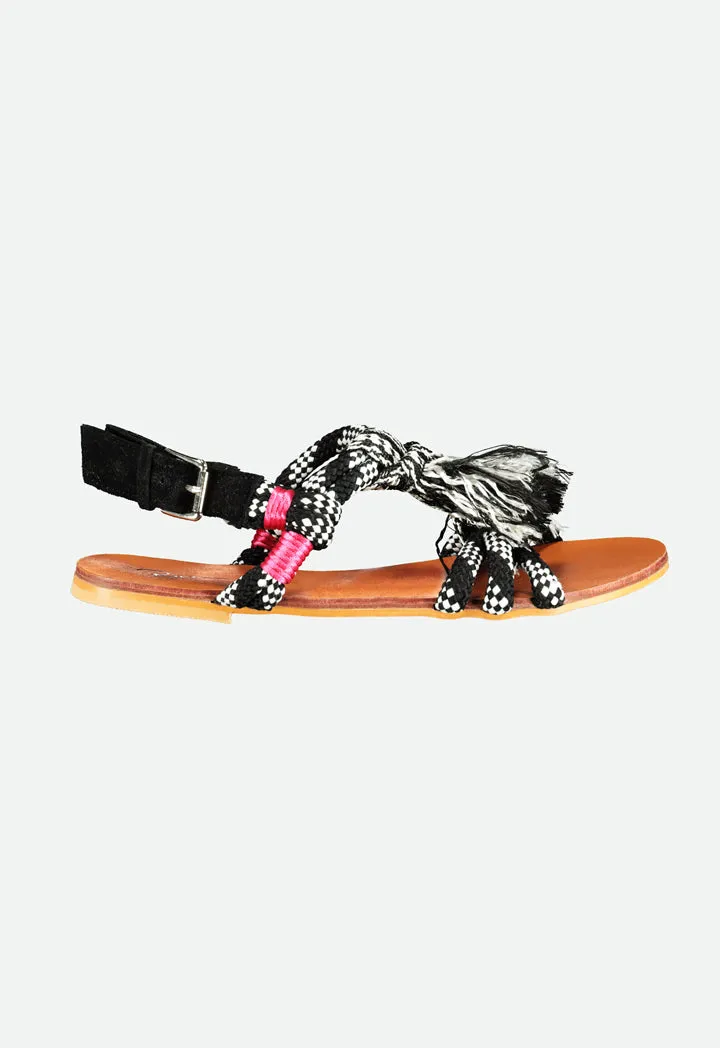 Braided T-Strap Sandals