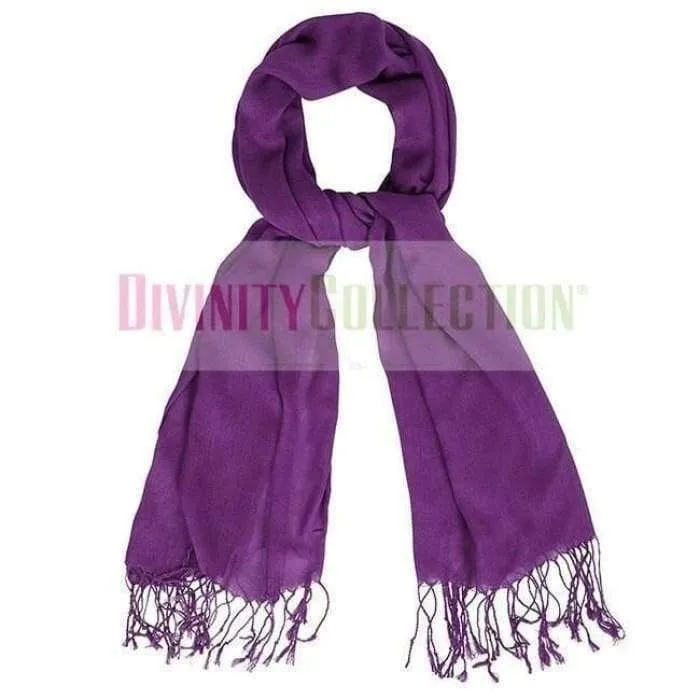 Bright Purple Shawl Fringe Hijab