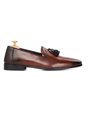 Carlo Loafer Slipper - Dark Brown (Hand Painted Patina)