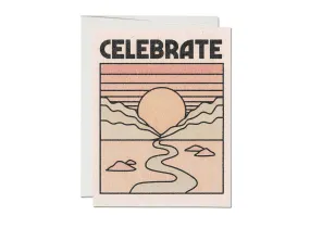 Celebrate Sunset congratulations greeting card