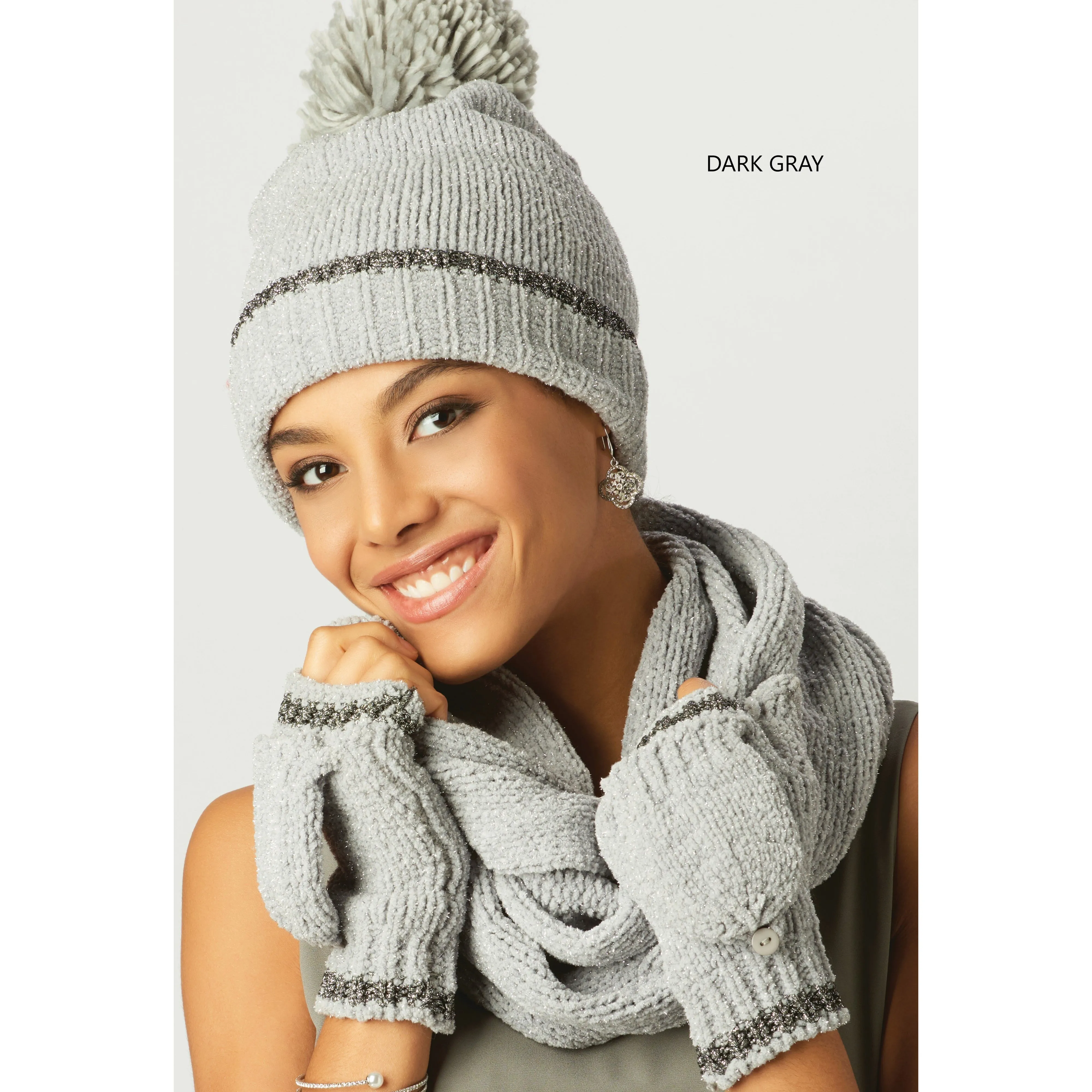 Charlie Paige Pom Pom  Hat, Gloves and Scarf Set