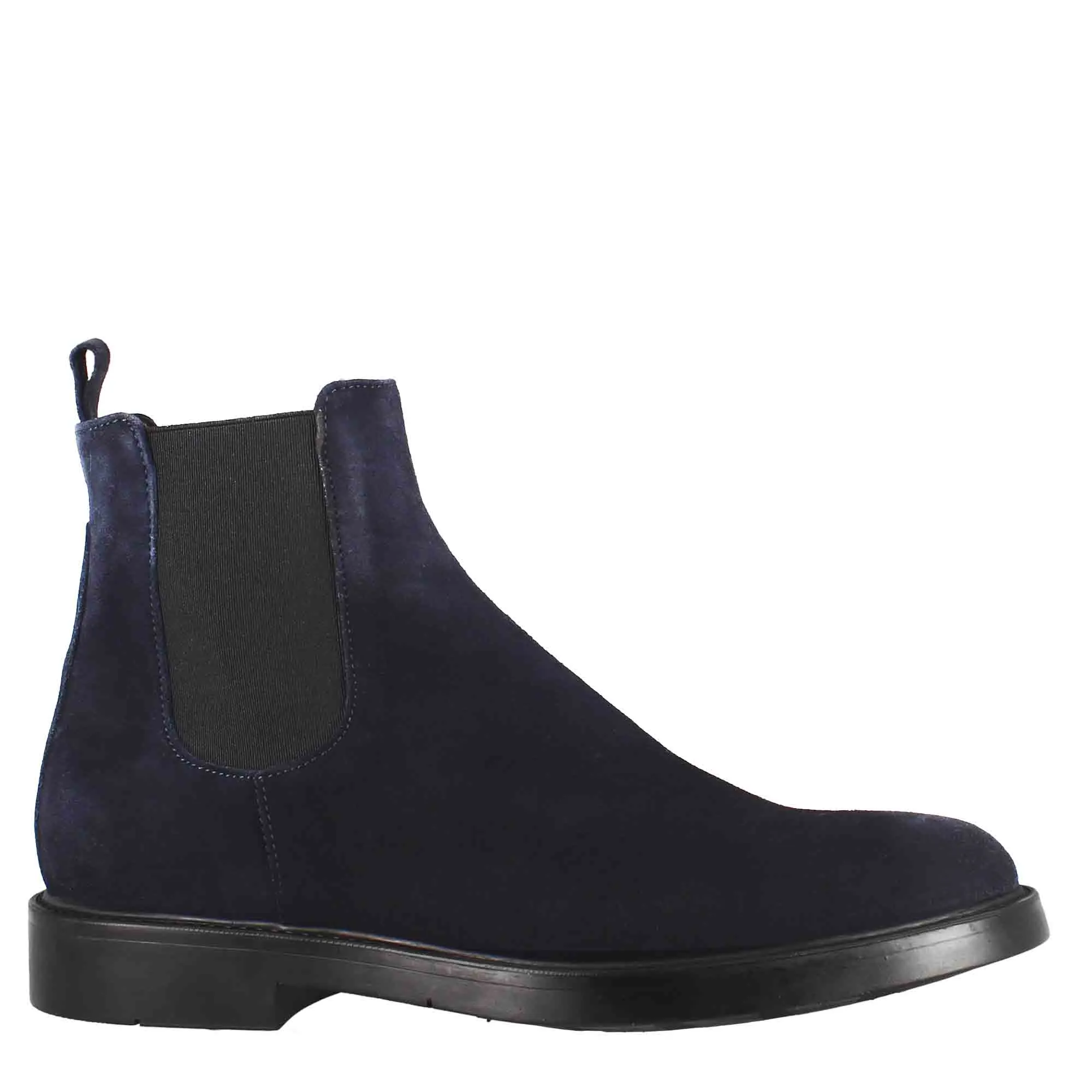 Chelsea boot da uomo in pelle scamosciata di colore blu scuro