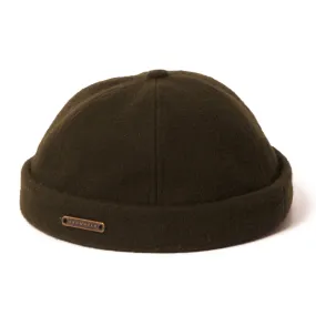 Crown Cap 1-011F Melton Wool Beanie Cap - Loden