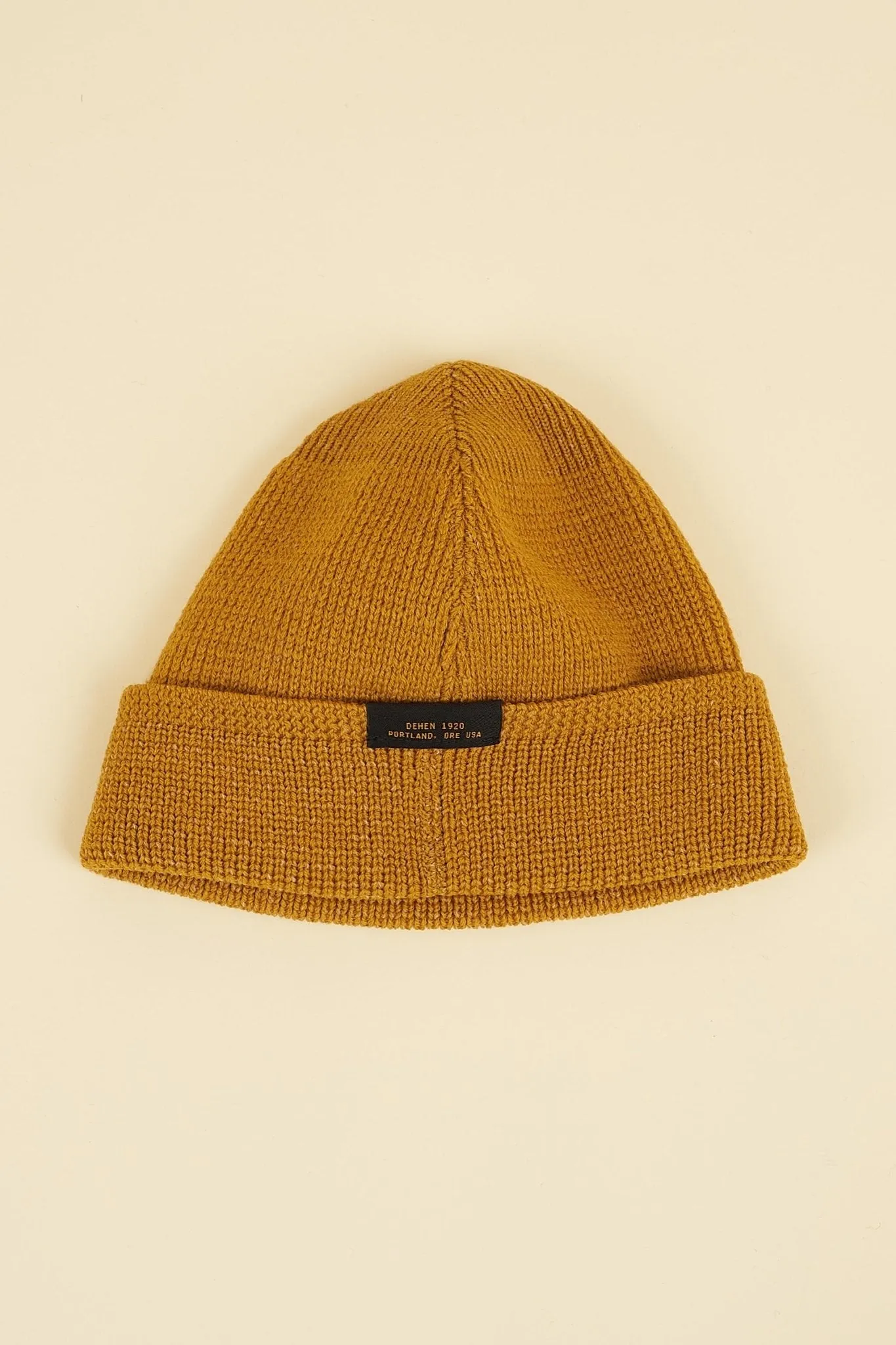 Dehen Wool Knit Watch Cap - Old Gold