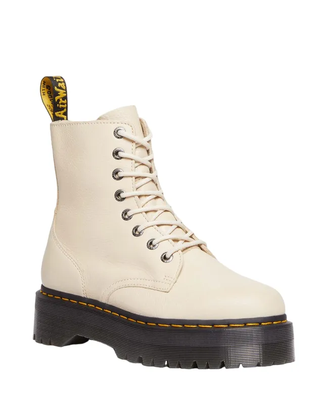 Dr. Martens PLatform Jadon III women's boot in Pisa leather 26378292 parchment beige