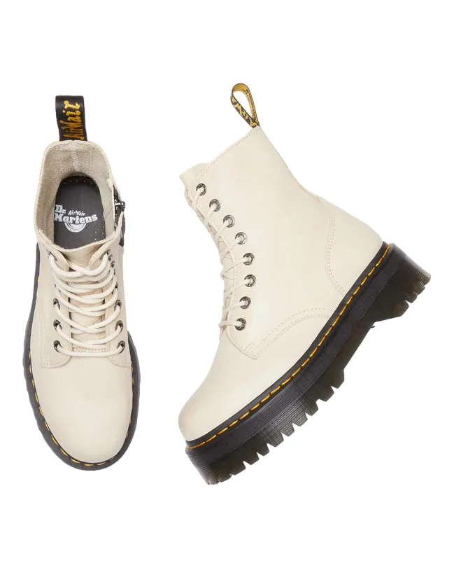 Dr. Martens PLatform Jadon III women's boot in Pisa leather 26378292 parchment beige