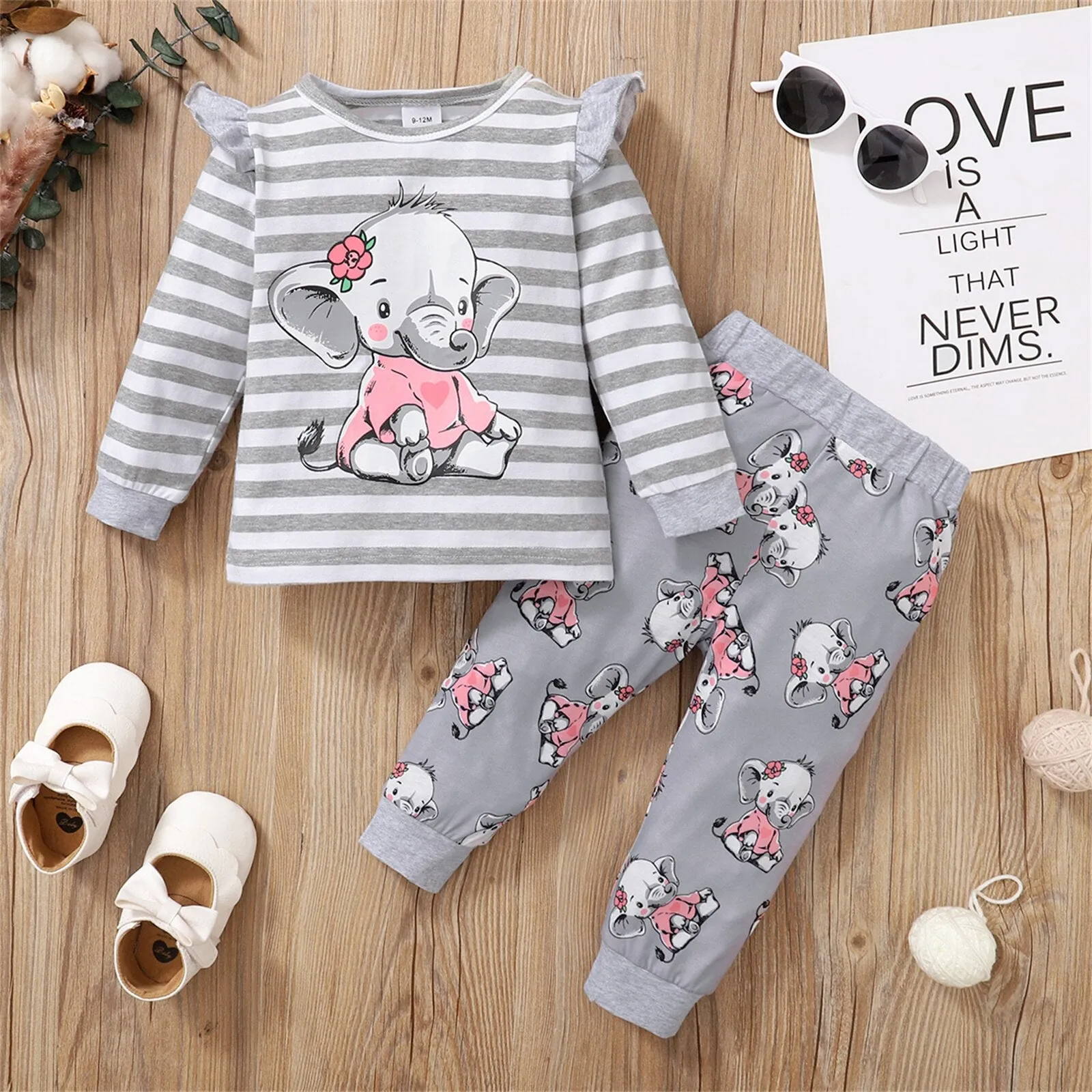 Elephant Grey Striped Set