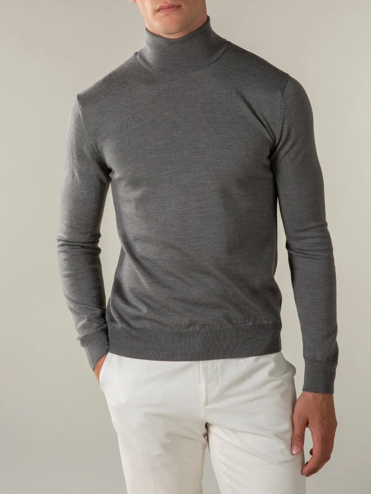 Extrafine Merino Rollneck Dark Grey