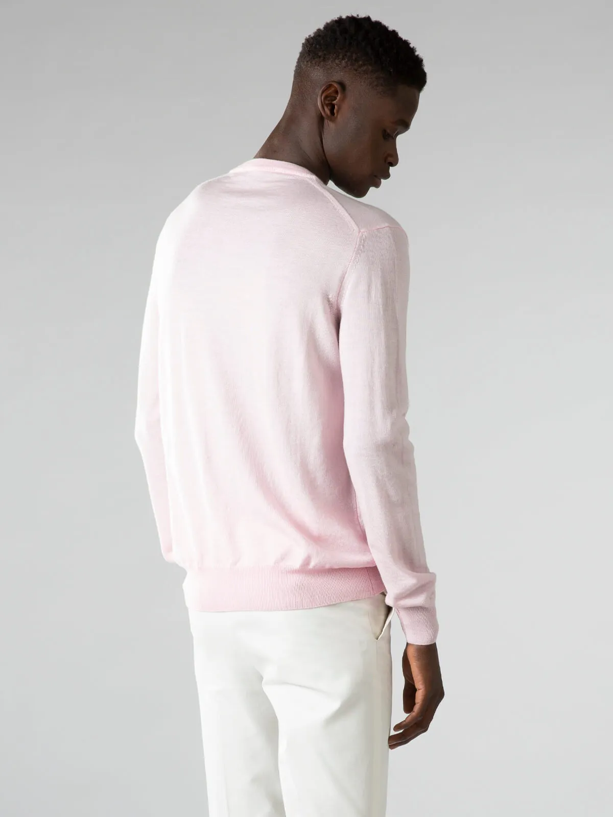 Extrafine Merino V-Neck Pink