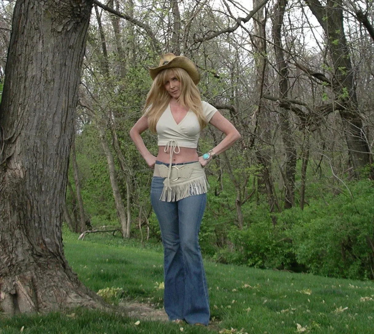 Fringe Belt Boho Beige Vegan Leather Wide Elastic Gold Studs Waist Cincher Cowgirl Western Southwestern 4" Wide With 4" Fringe XS Small Medium Large