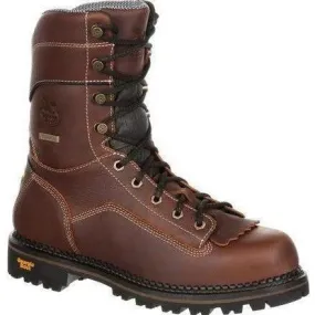 Georgia Men's AMP LT 9" Logger Low Heel WP Work Boot -  Brown - GB00237