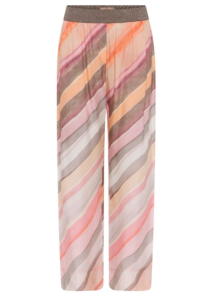 Gustav Bay Wide leg pants 52032 Bukser - Multi Diagonal Stripes Print