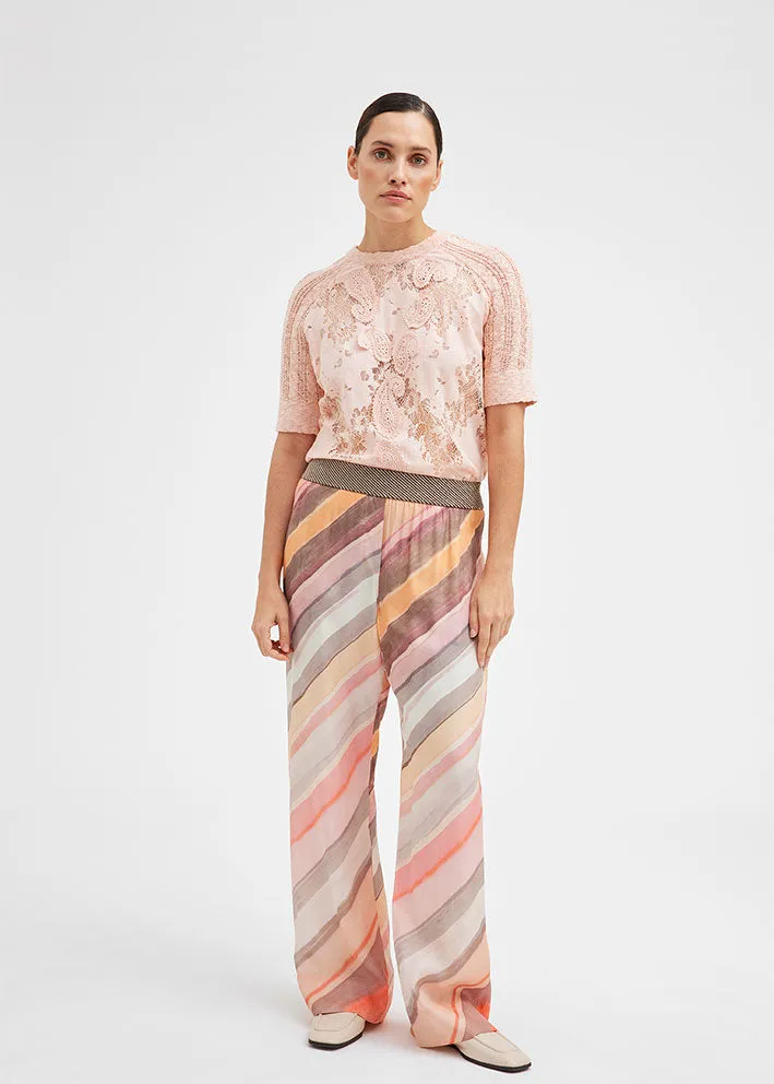 Gustav Bay Wide leg pants 52032 Bukser - Multi Diagonal Stripes Print