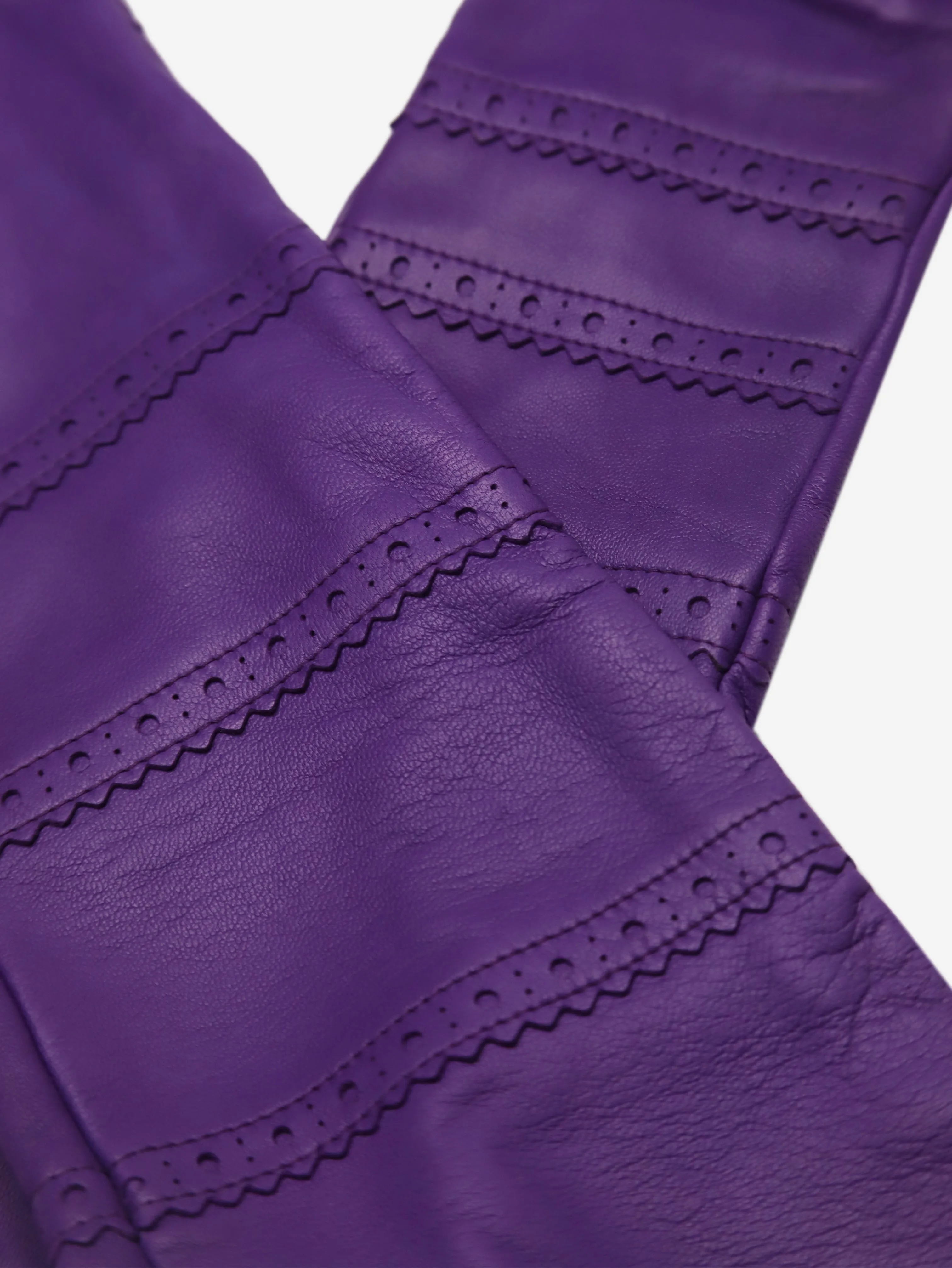 Hermes Purple leather gloves - size