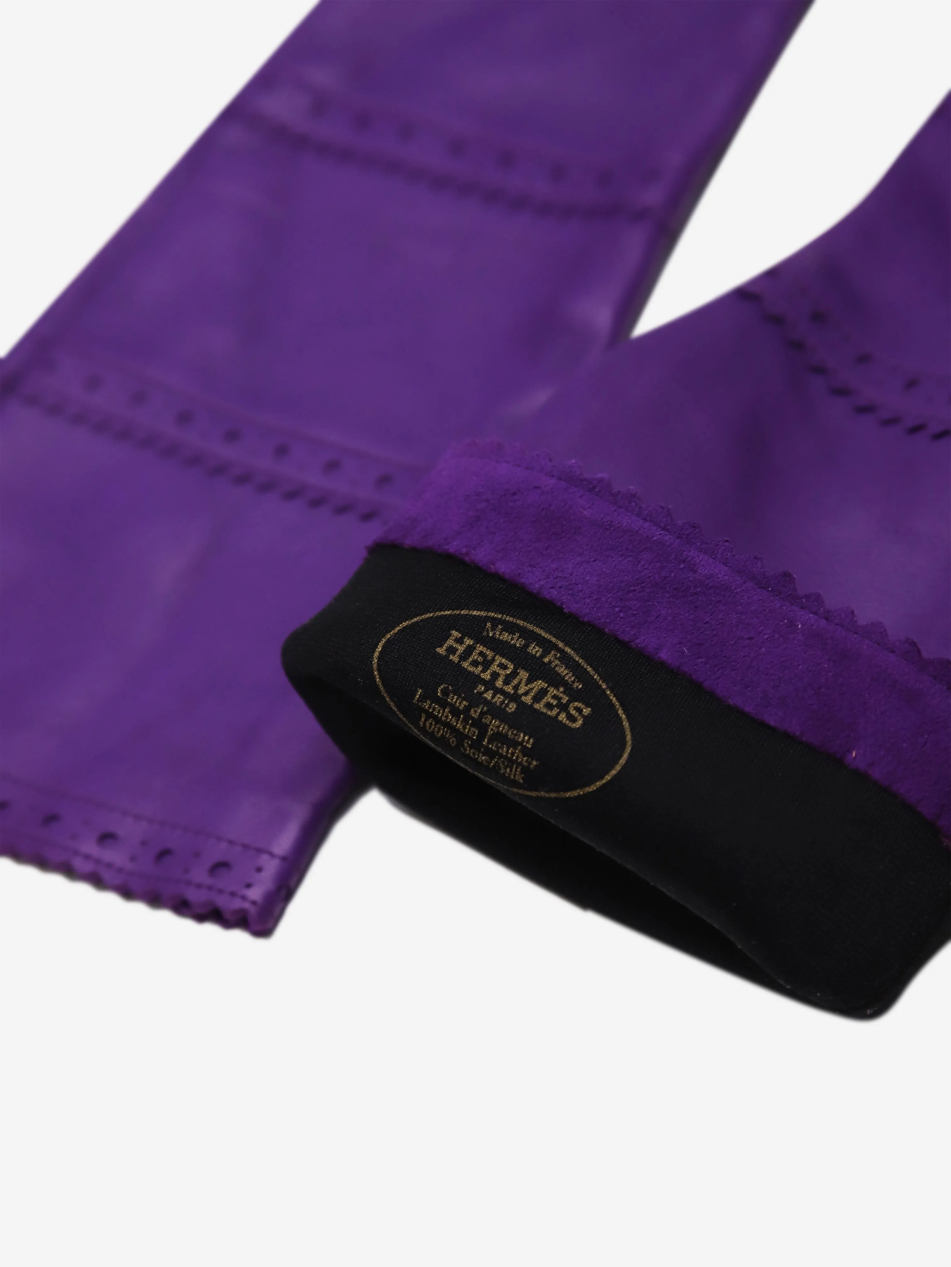 Hermes Purple leather gloves - size