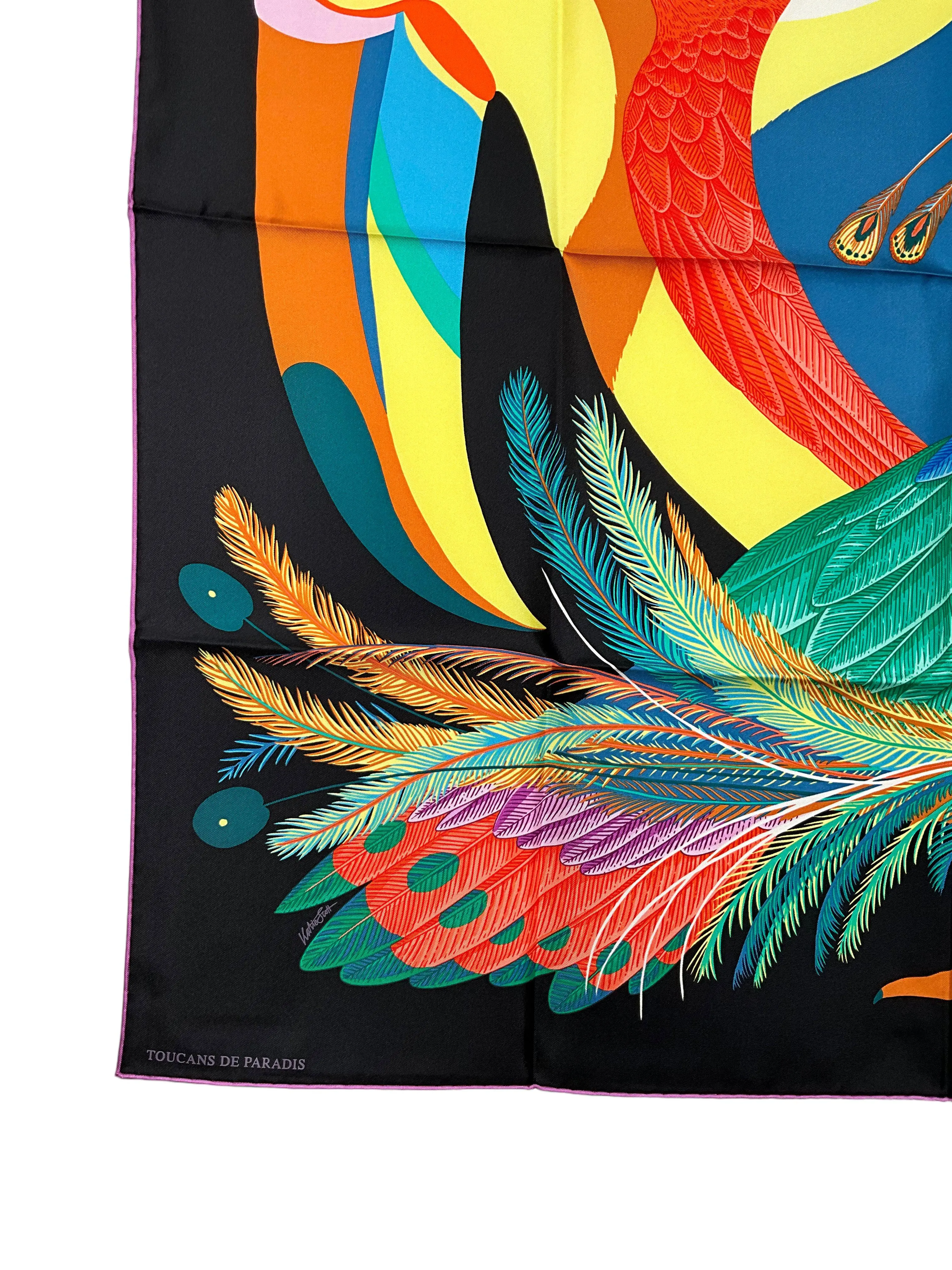 HERMES Toucans de Paradis scarf 90 NEW