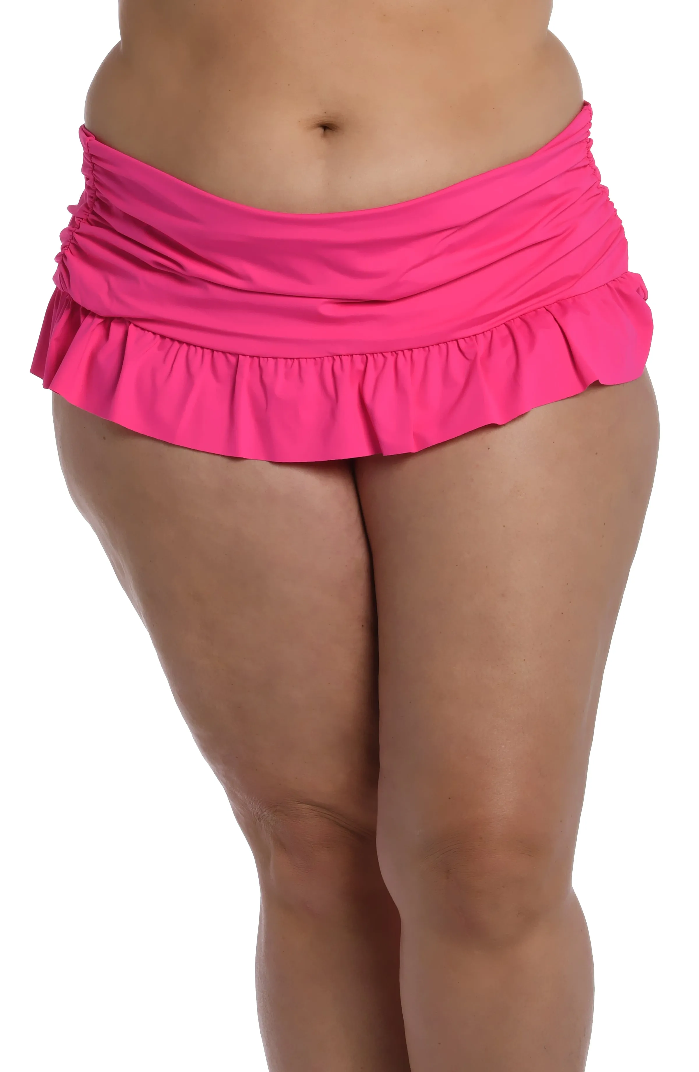 Island Goddess Ruffle Skirted Bottom - Pop Pink