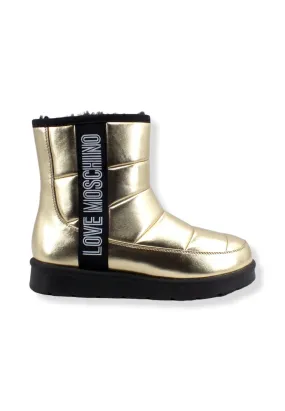 LOVE MOSCHINO Moonboot Doposci Donna Boot Winter Lamè Oro Platino JA24103H1FJZG900