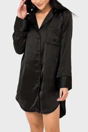 Luxe Lounge Button Up Silky Sleep Dress