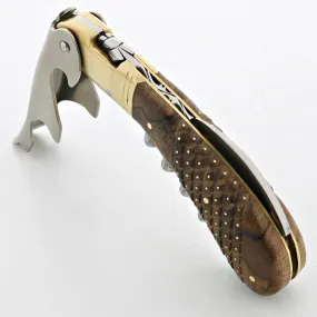 Magnum Cold Forged Brass Corkscrew - Studded Burled Walnut