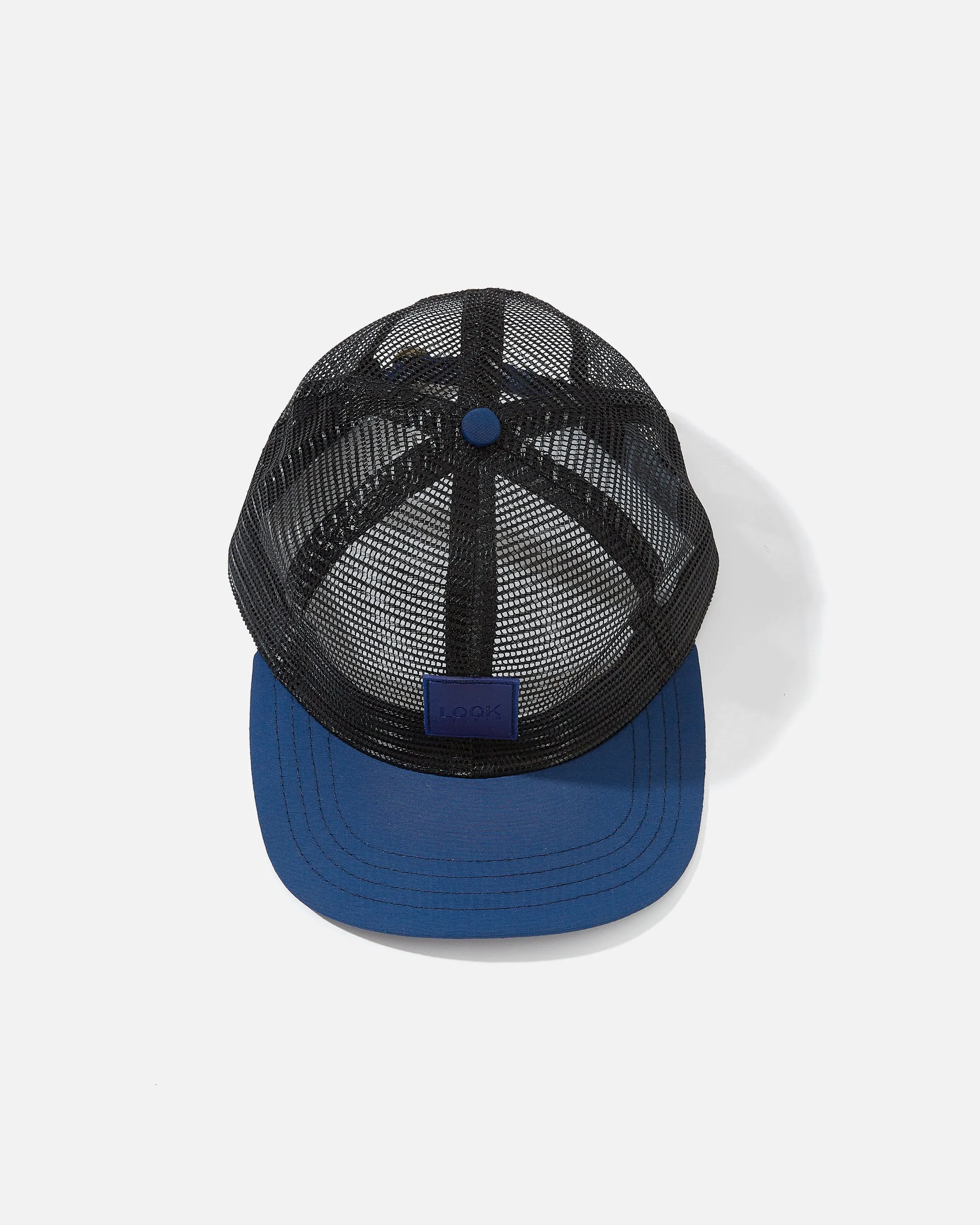 Mesh Crown 6 Panel Cap - Black / Navy