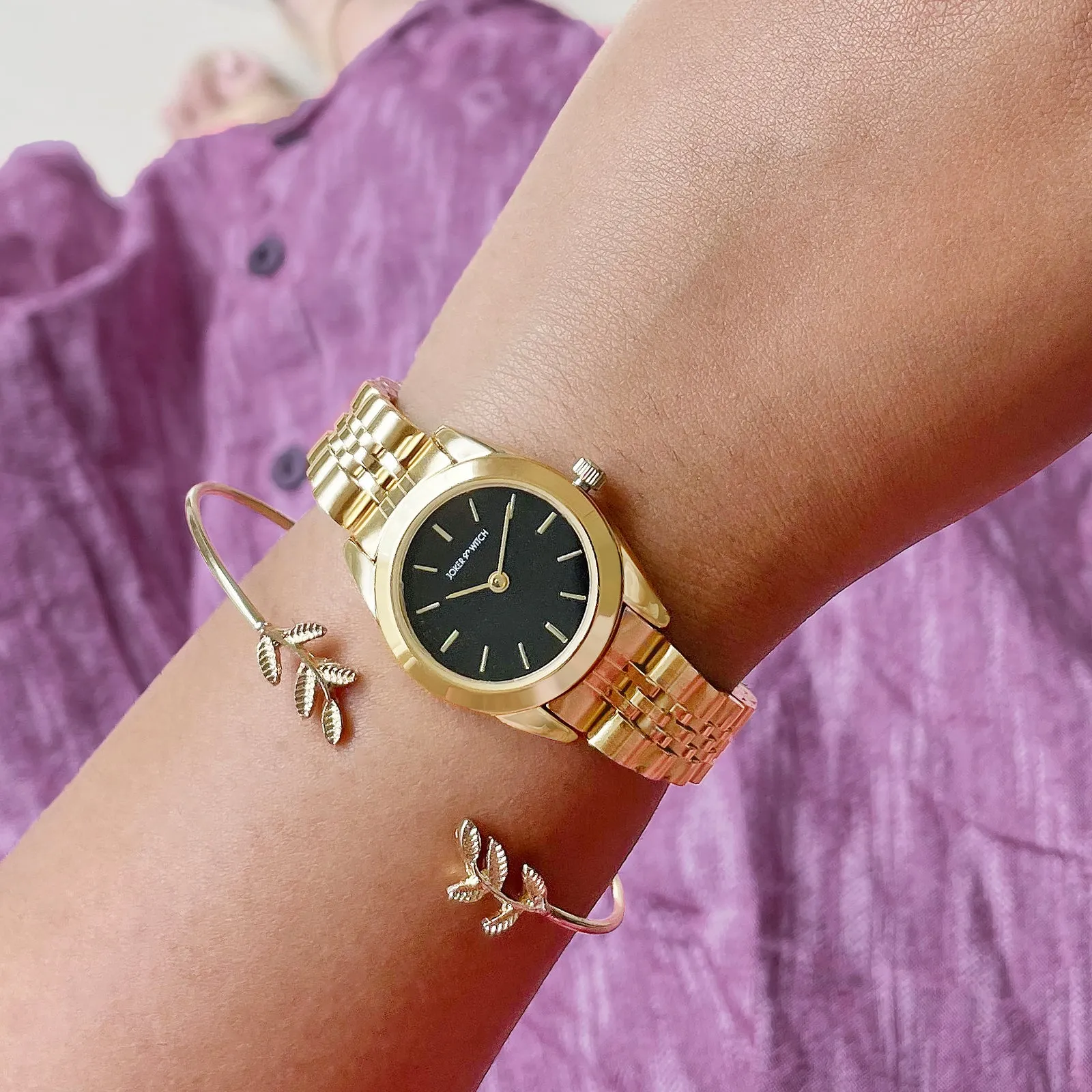 Serafina Gold Watch Bracelet Stack