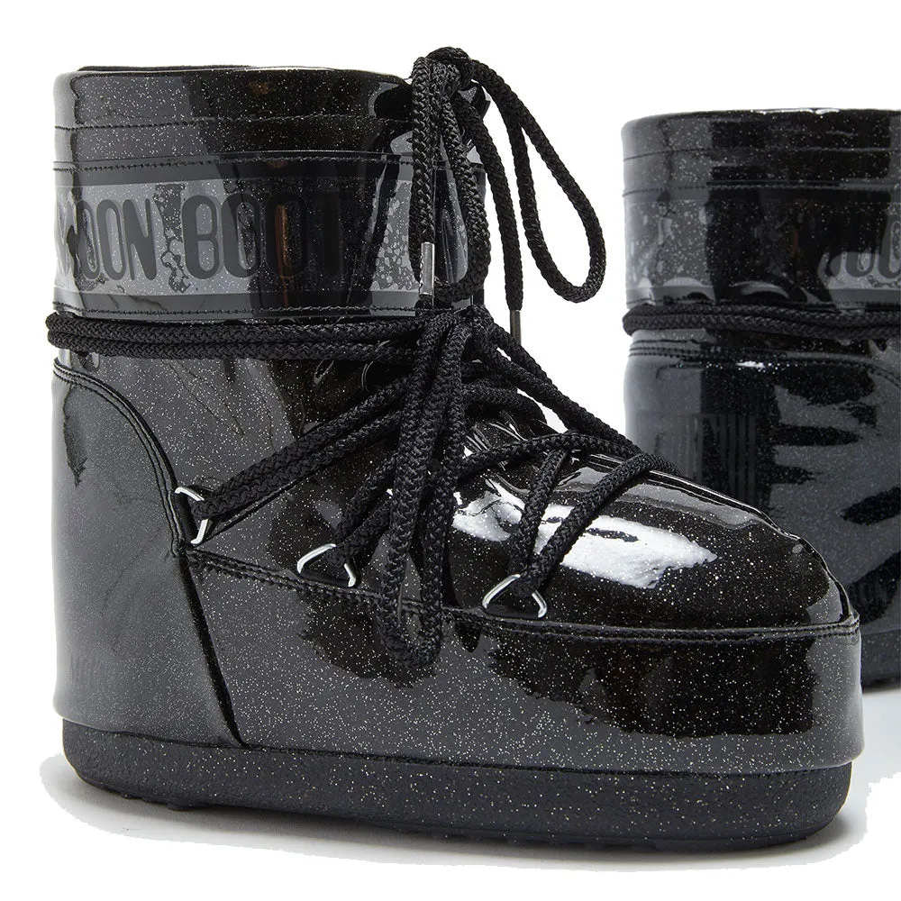 Stivali da Neve Donna MOON BOOT Icon Low Glitter Nero