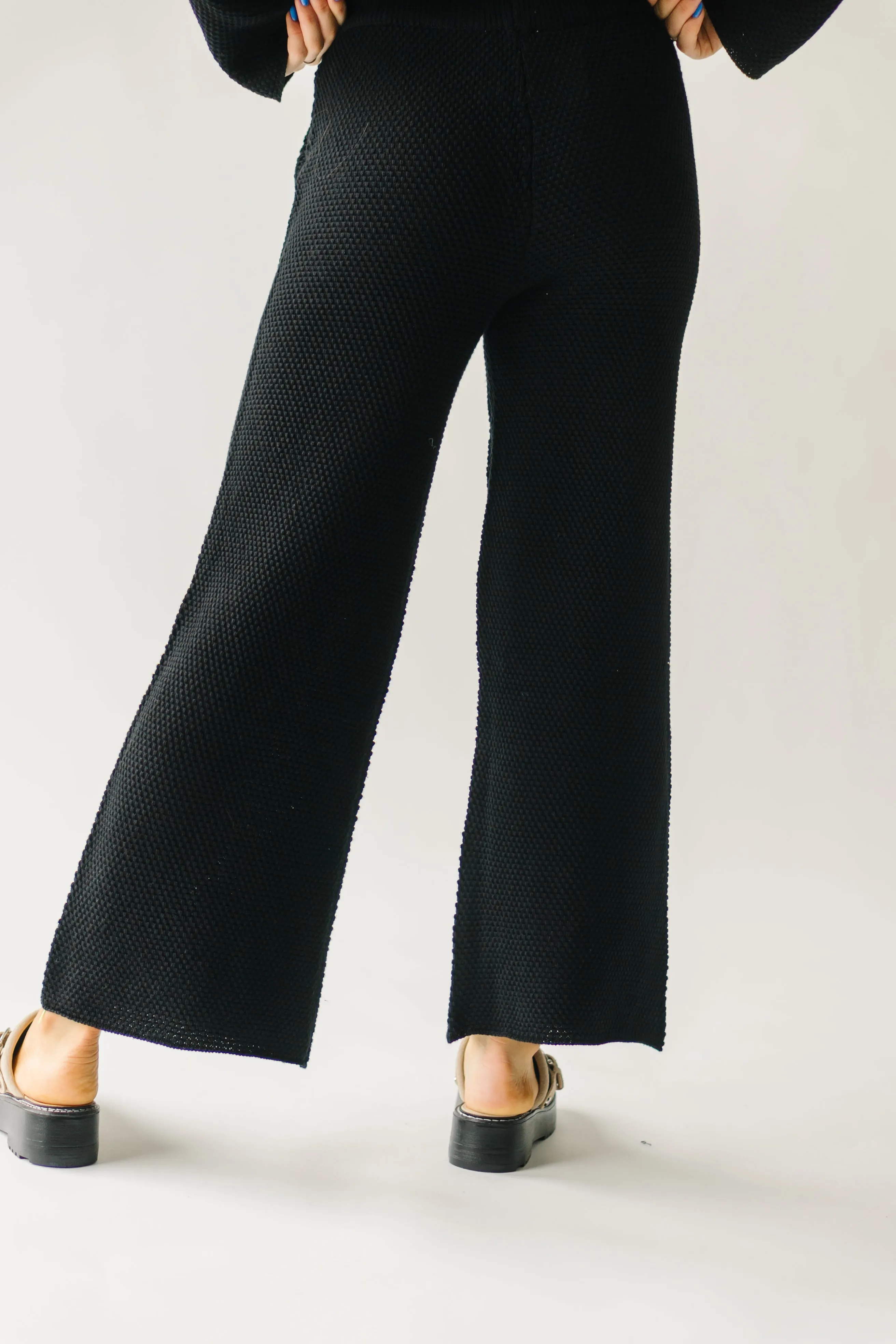 The Riker Wide Leg Sweater Pant in Black